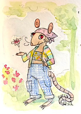 Watercolor Rat example 1